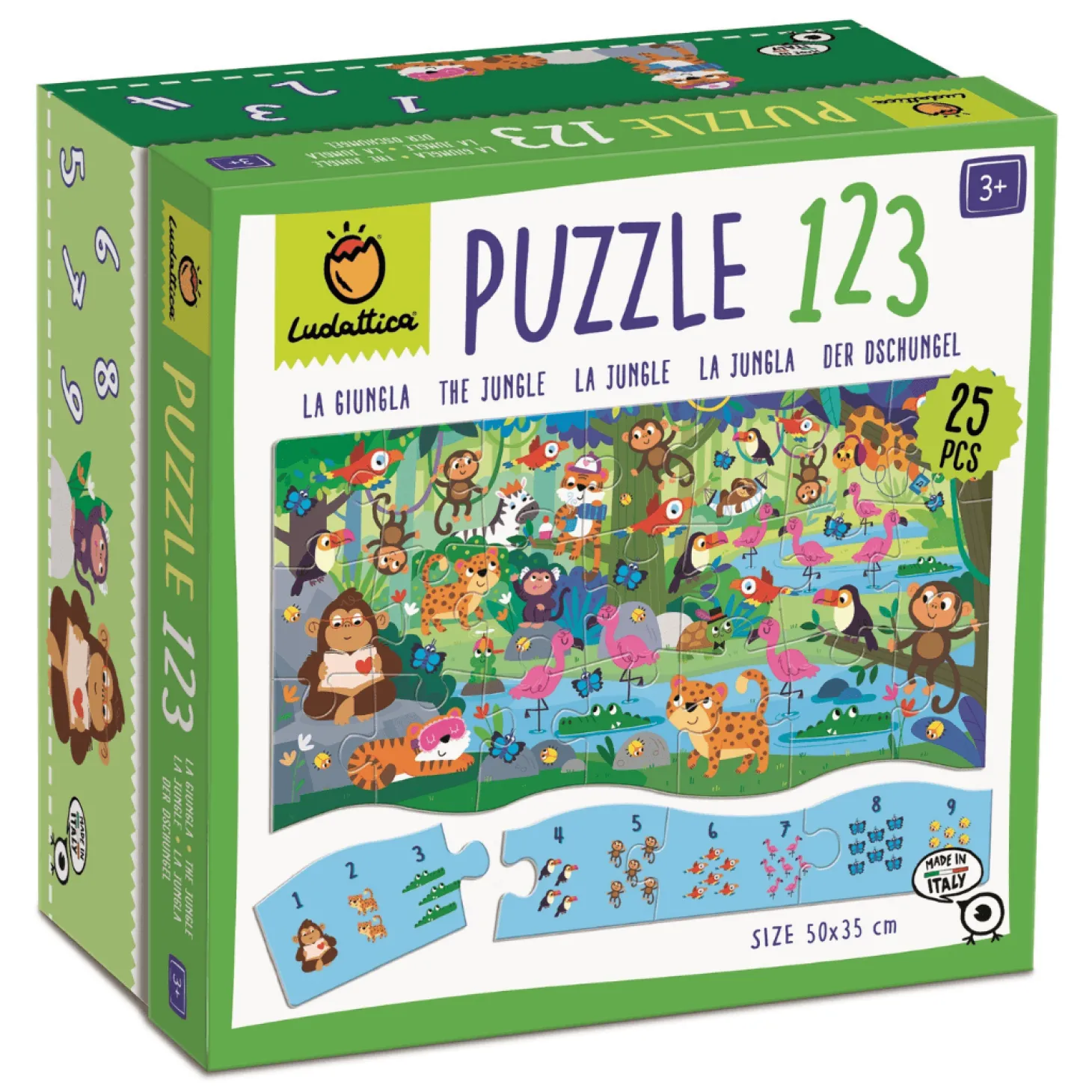 Puzzle 123 – MATEMATYCZNE puzzle dla najmłodszych – DŻUNGLA