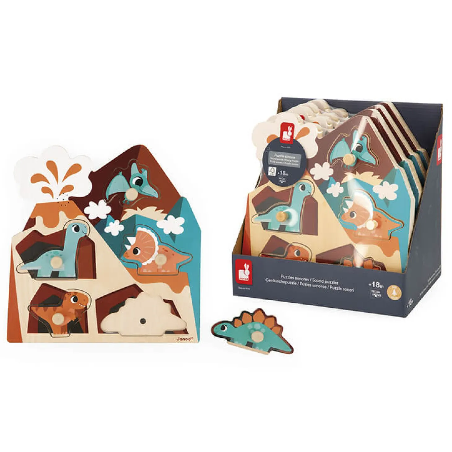 Puzzle muzyczne Dinozaury 18m+
