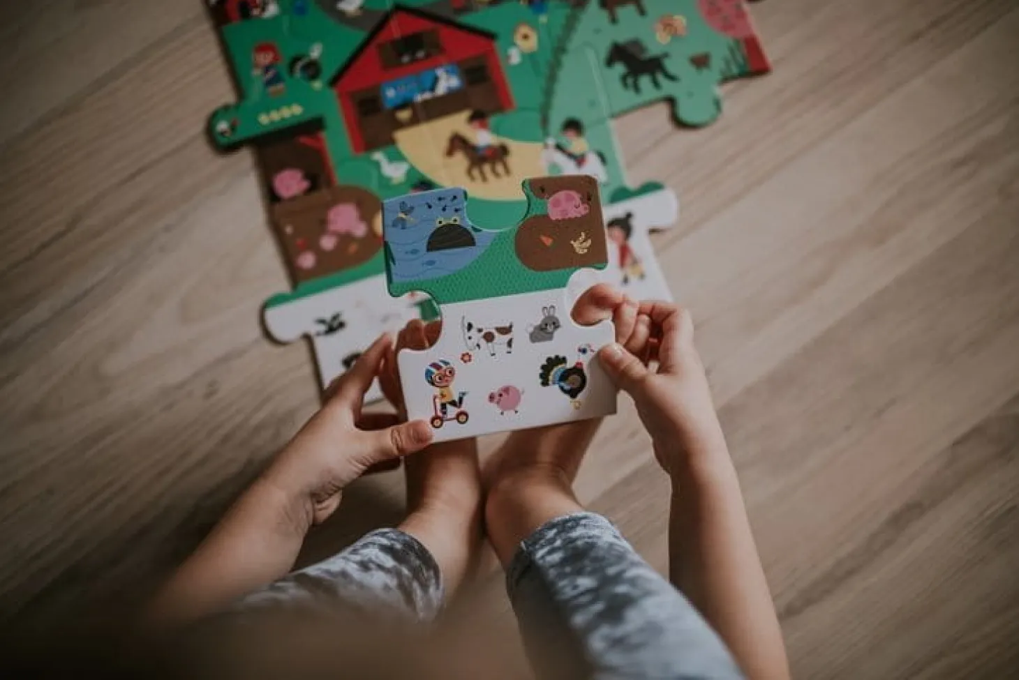 Puzzle obserwacyjne w walizce Farma 24 elementy 3+