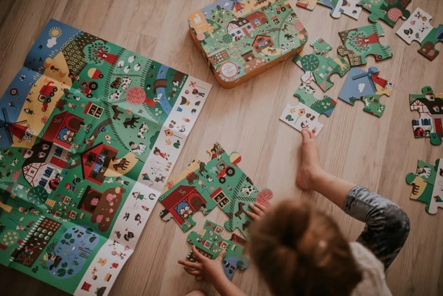 Puzzle obserwacyjne w walizce Farma 24 elementy 3+