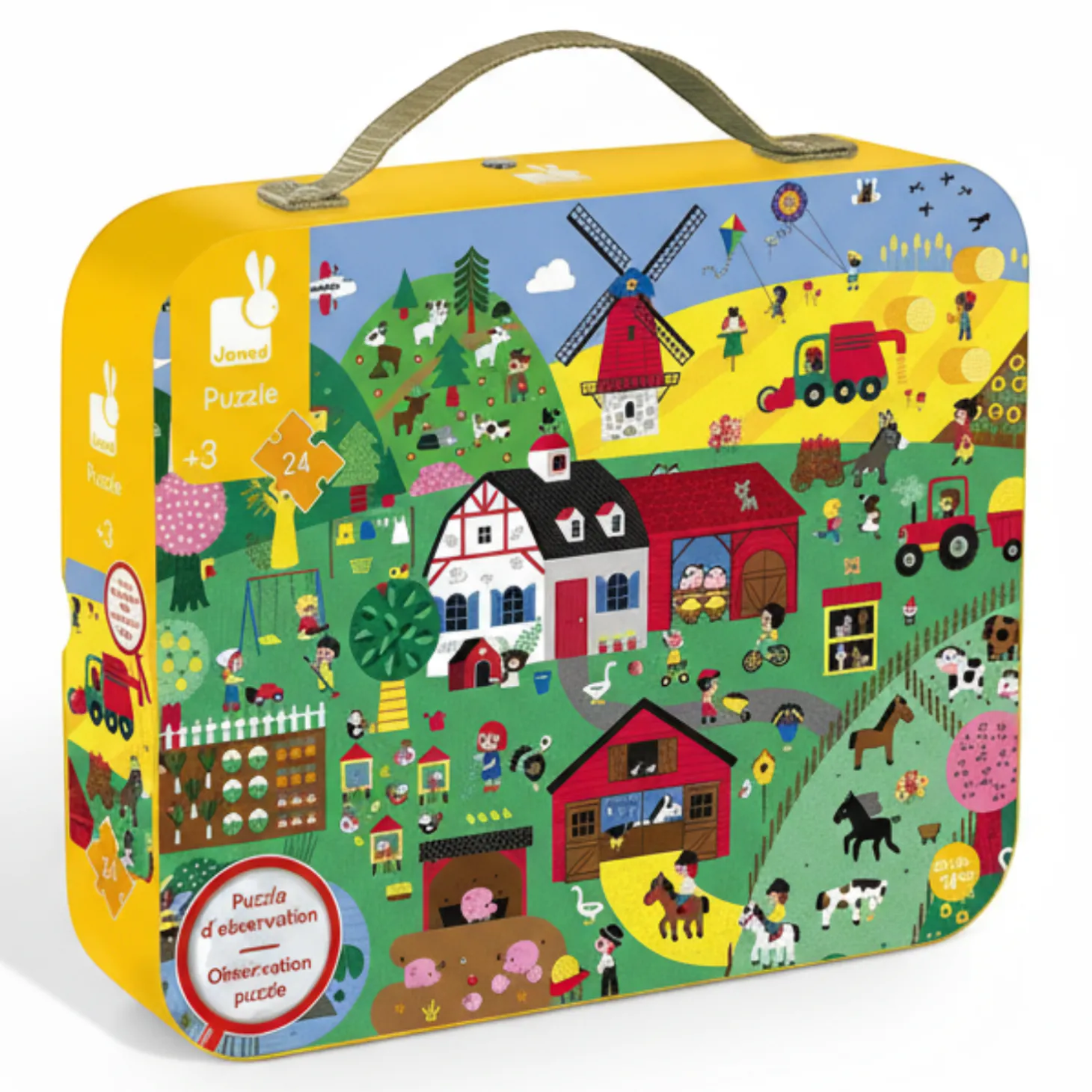 Puzzle obserwacyjne w walizce Farma 24 elementy 3+