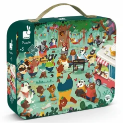 Puzzle obserwacyjne w walizce Rodzina misiów 54 elementy 5+