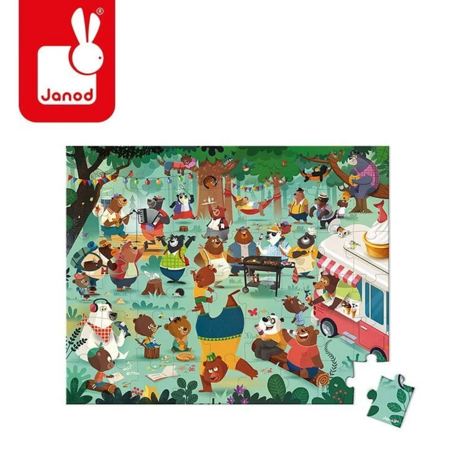 Puzzle obserwacyjne w walizce Rodzina misiów 54 elementy 5+