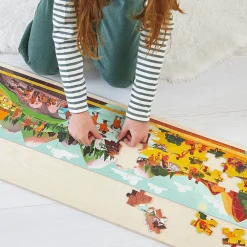 Puzzle panoramiczne w walizce Prehistoria 100 elementów