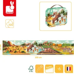 Puzzle panoramiczne w walizce Prehistoria 100 elementów