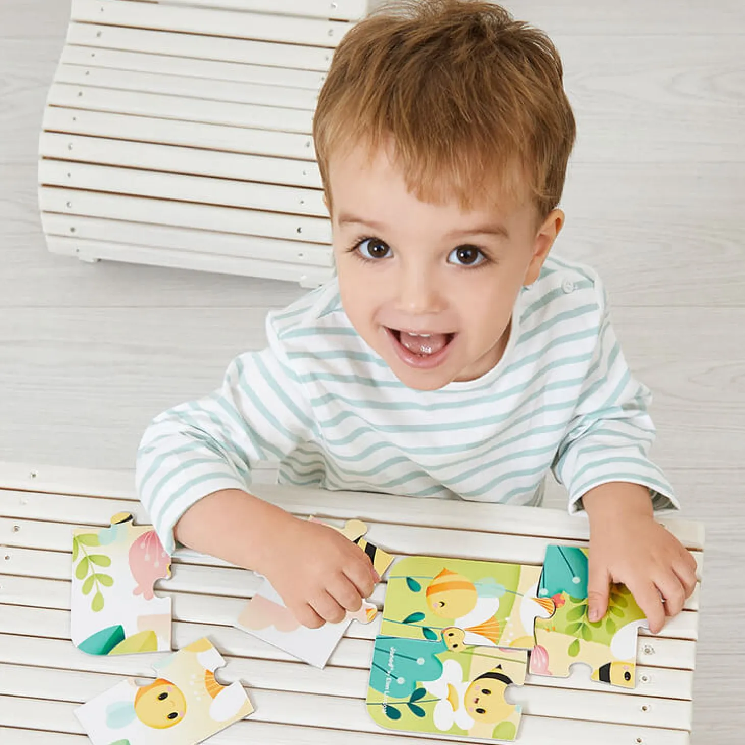 Puzzle progresywne w walizce Zwierzątka Pure 4 układanki – 6, 9, 12 i 16 elementów 2+
