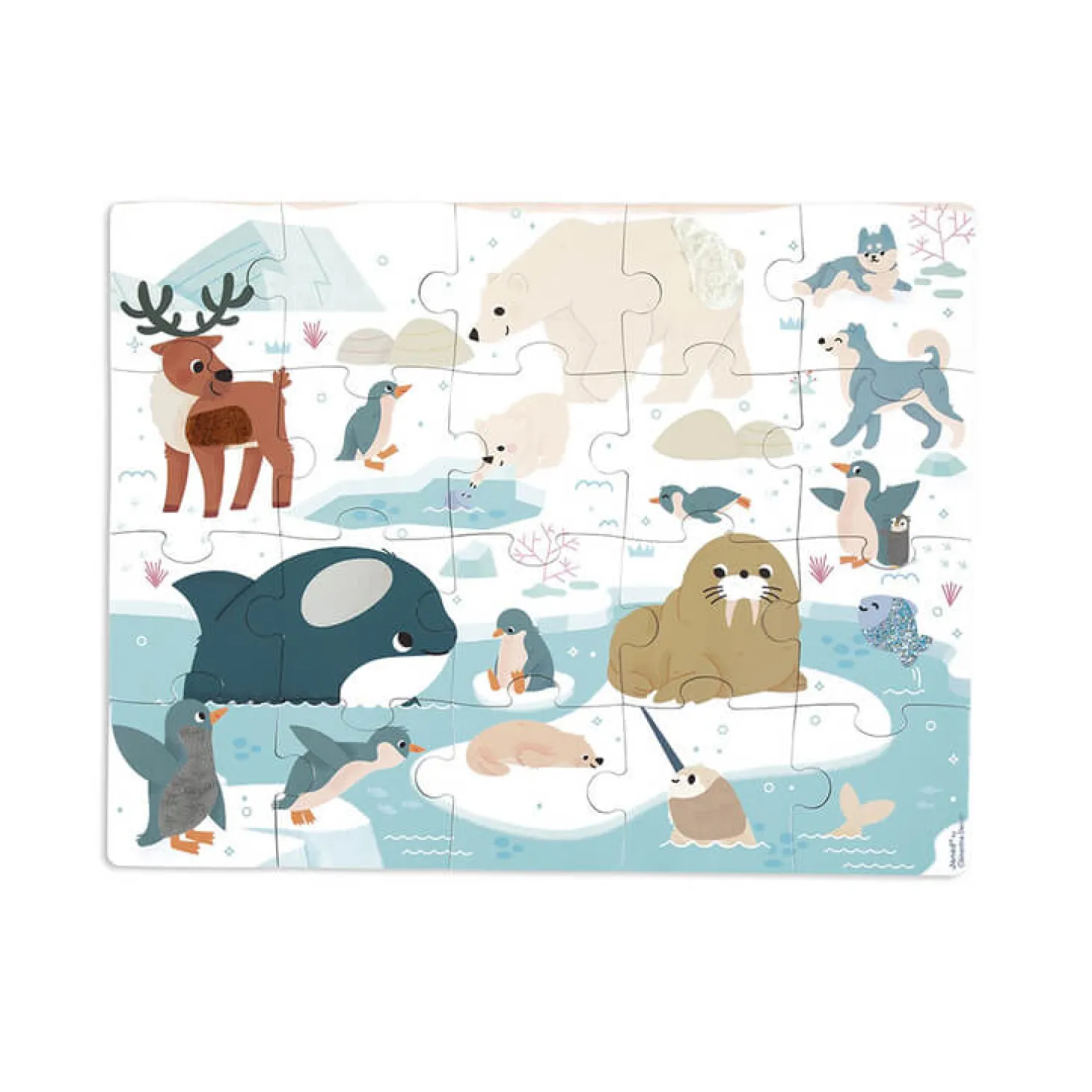 Puzzle sensoryczne dotykowe Kraina polarna 20 el. 2+