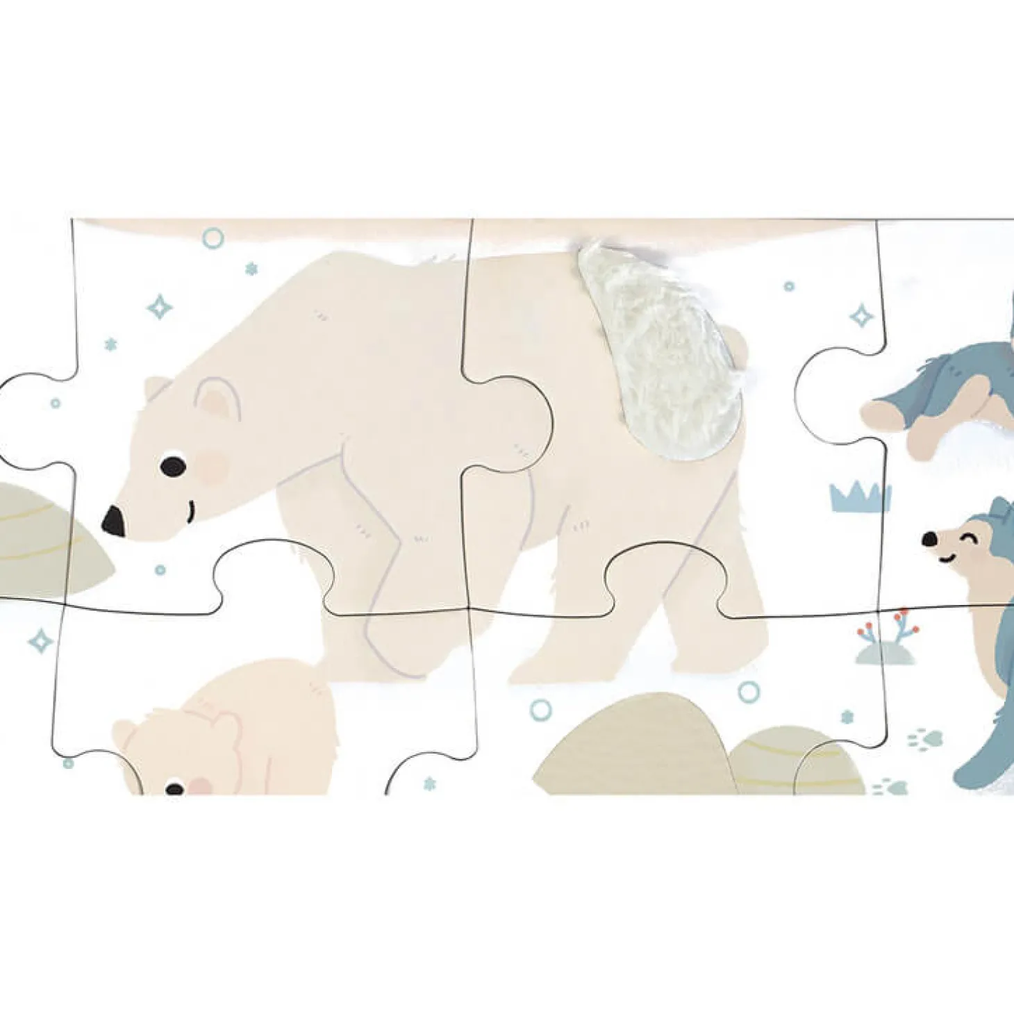 Puzzle sensoryczne dotykowe Kraina polarna 20 el. 2+