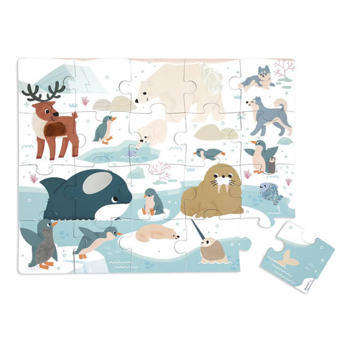 Puzzle sensoryczne dotykowe Kraina polarna 20 el. 2+
