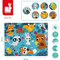 Puzzle sensoryczne 20 elementów Leśne zwierzęta
