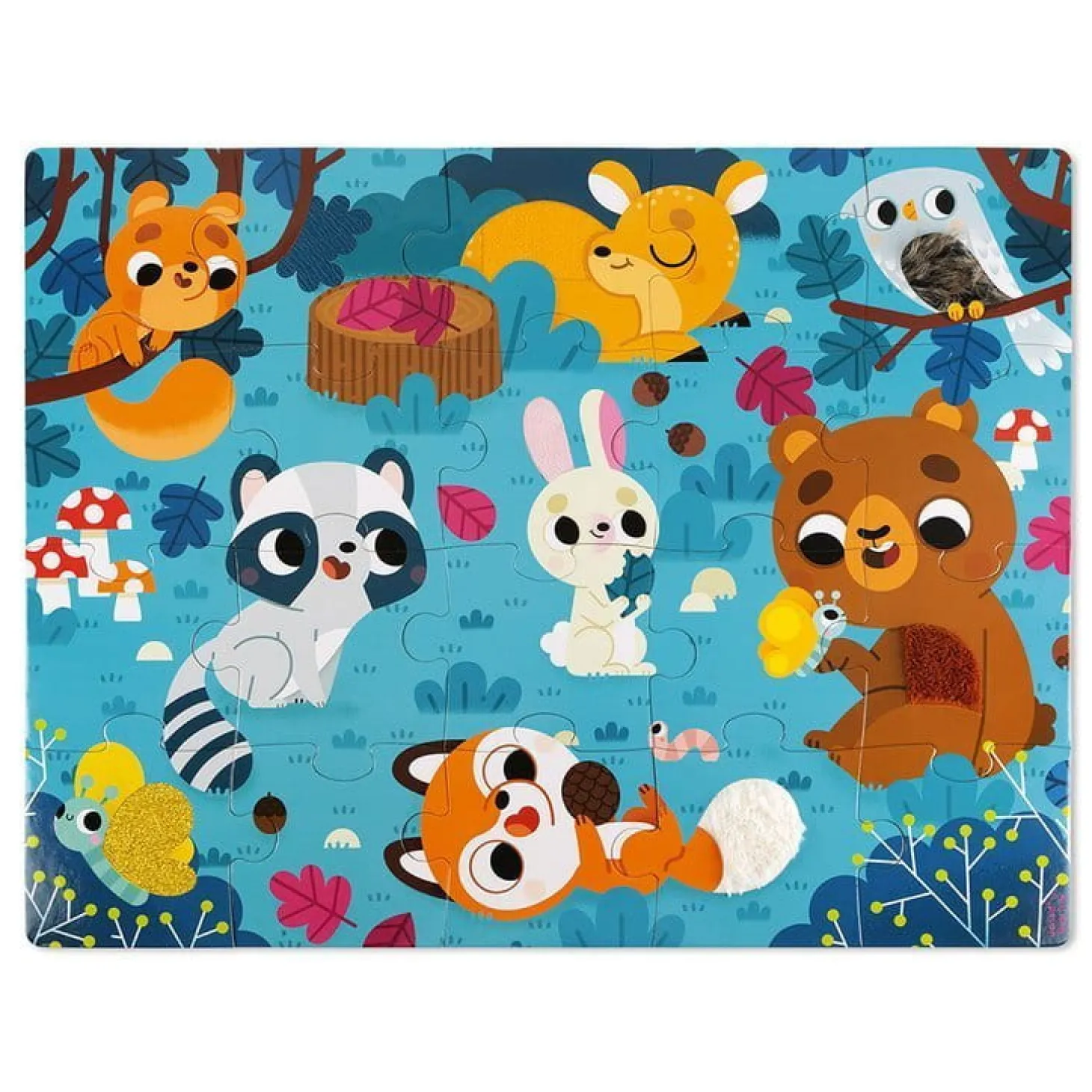 Puzzle sensoryczne 20 elementów Leśne zwierzęta