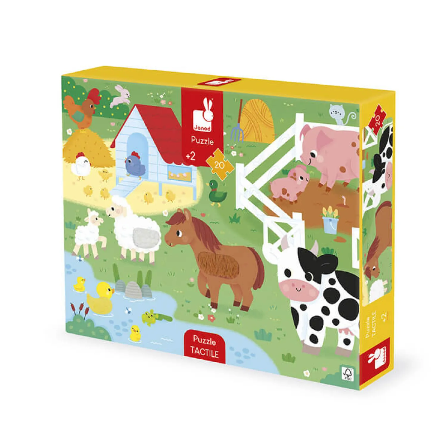Puzzle sensoryczne Farma 20 el. 2+