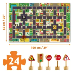 Puzzle ulice w mieście ze znakami drogowymi