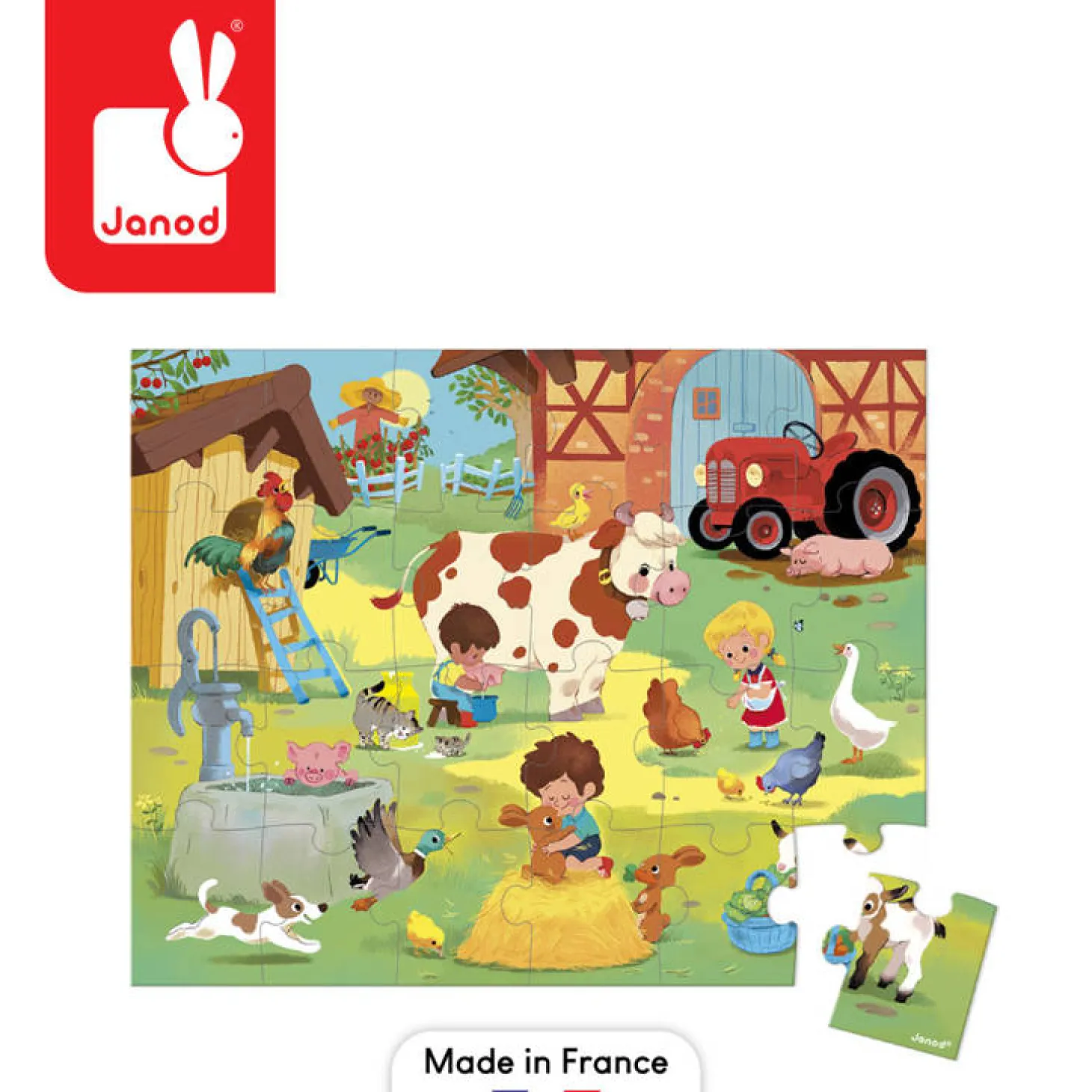 Puzzle w walizce Dzień na farmie 24 elementy 3+