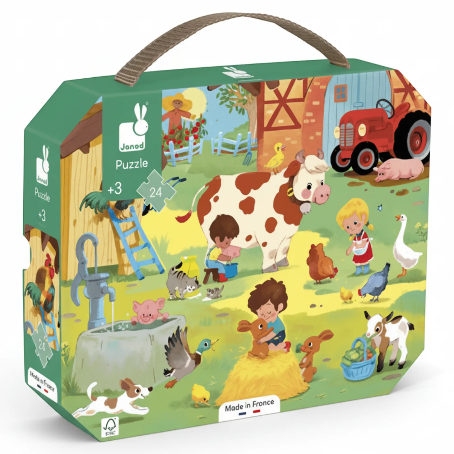 Puzzle w walizce Dzień na farmie 24 elementy 3+