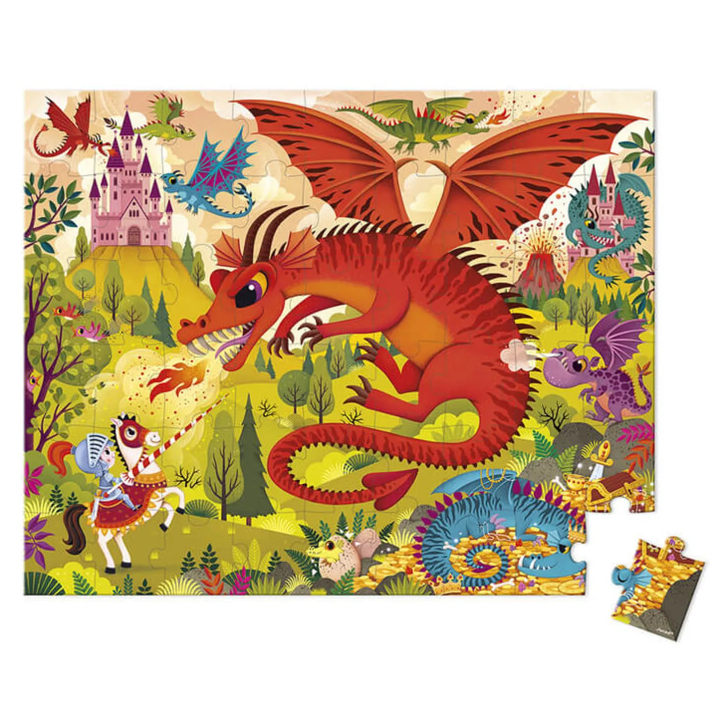 Puzzle w walizce Królestwo smoków 54 elementy 5+