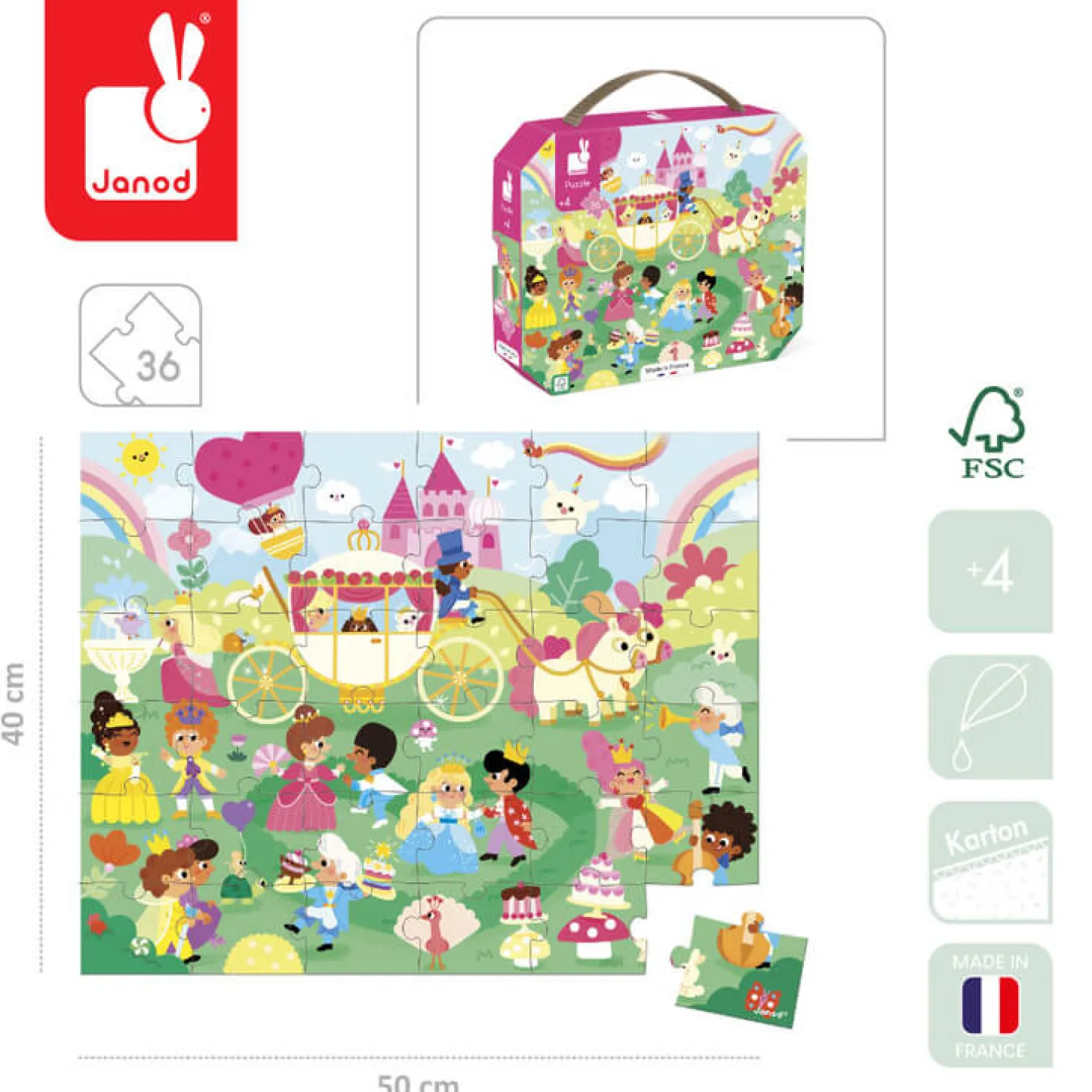 Puzzle w walizce Księżniczki 36 elementów 4+