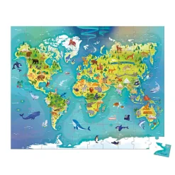 Puzzle w walizce Mapa świata 100 elementów 6+