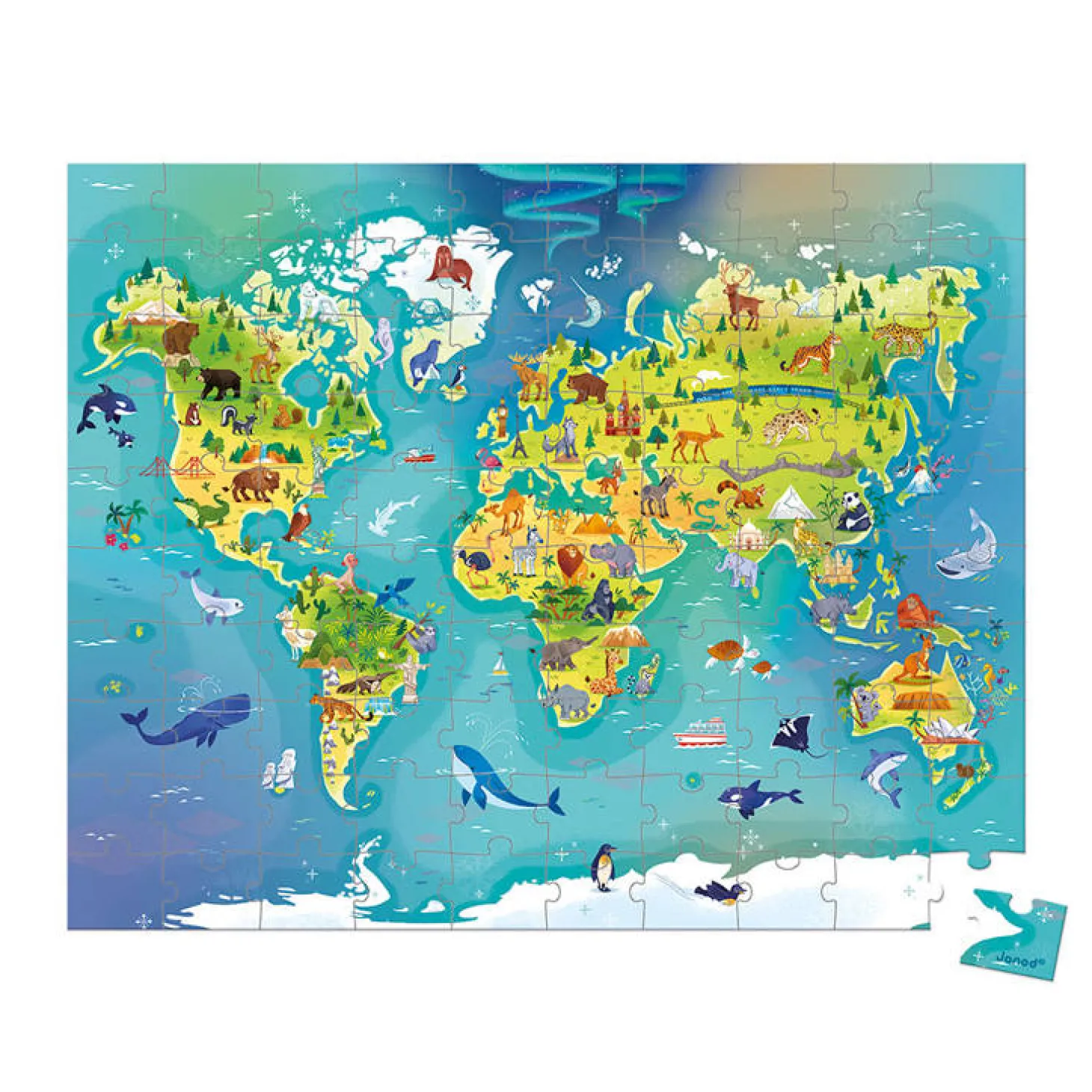 Puzzle w walizce Mapa świata 100 elementów 6+