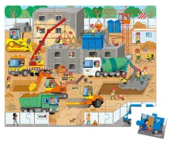 Puzzle w walizce Plac budowy 36 elementów 4+