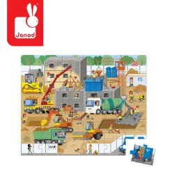 Puzzle w walizce Plac budowy 36 elementów 4+