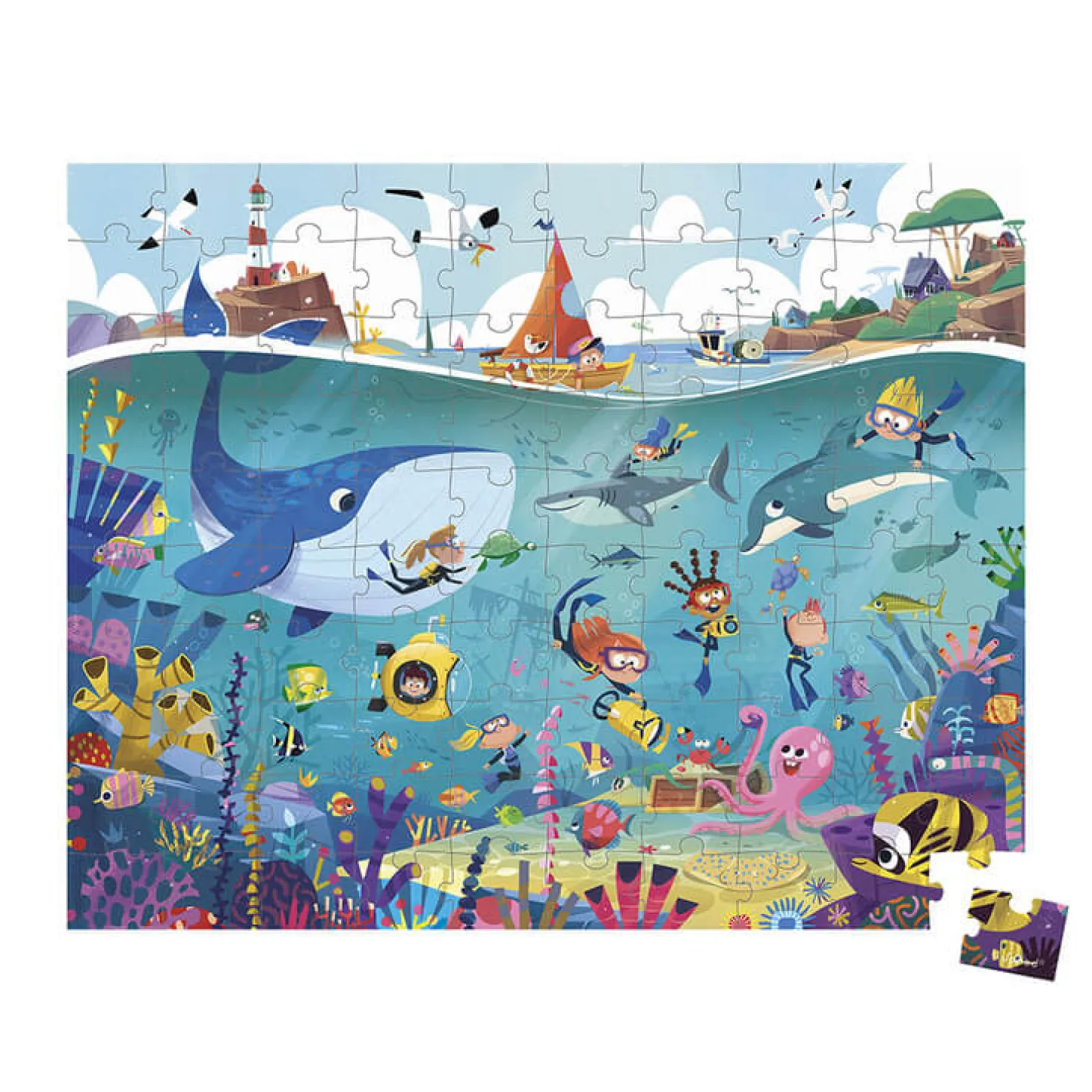 Puzzle w walizce Podwodny świat 100 elementów 6+
