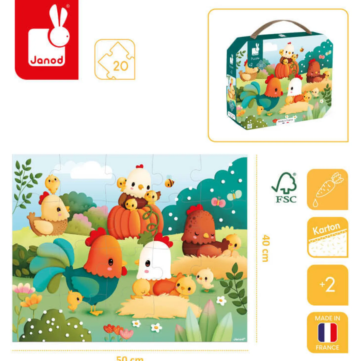 Puzzle w walizce Witajcie na farmie 20 elementów