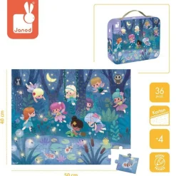 Puzzle w walizce Wróżki i lilie wodne - 36 elementów 4+