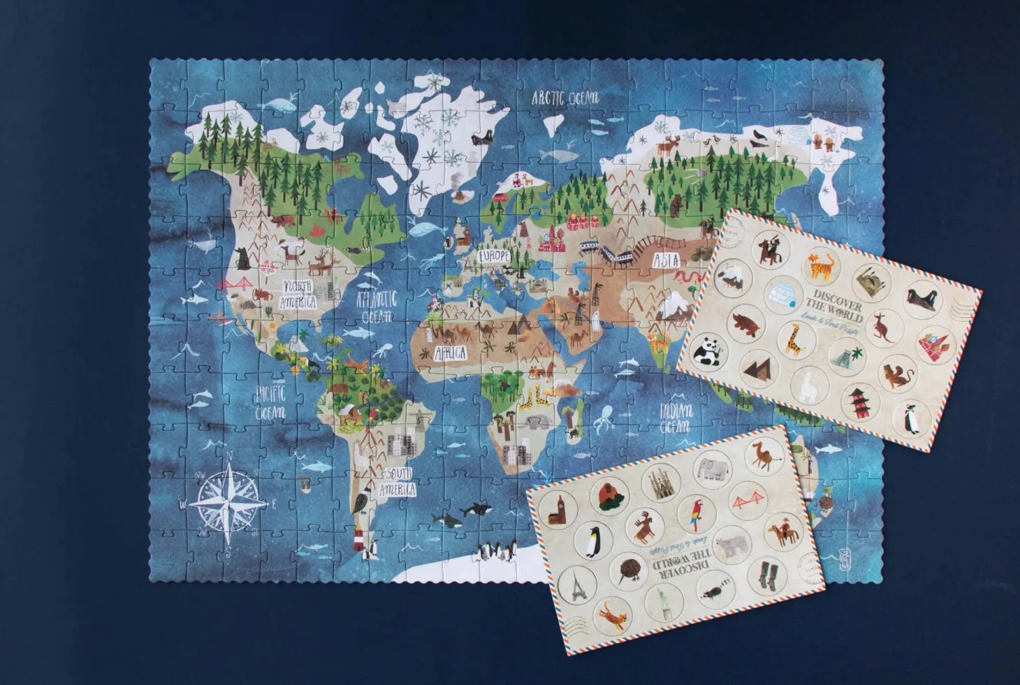 Puzzle z grą obserwacyjną Odkryj Świat