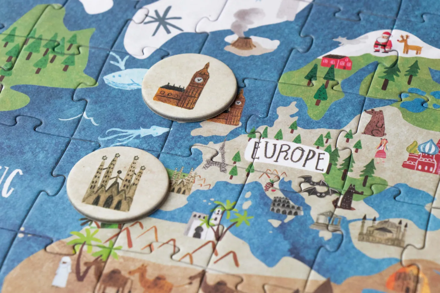 Puzzle z grą obserwacyjną Odkryj Świat