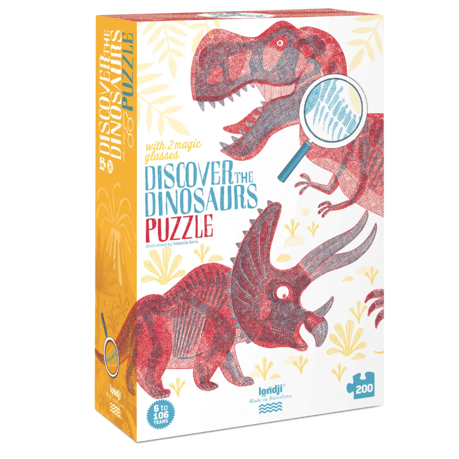 Puzzle z grą obserwacyjną Odkryj Dinozaury