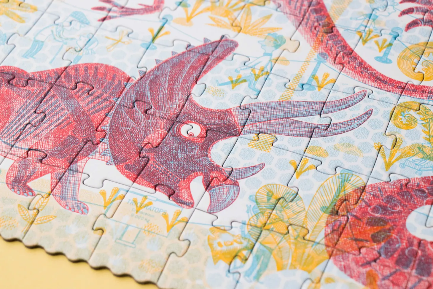 Puzzle z grą obserwacyjną Odkryj Dinozaury