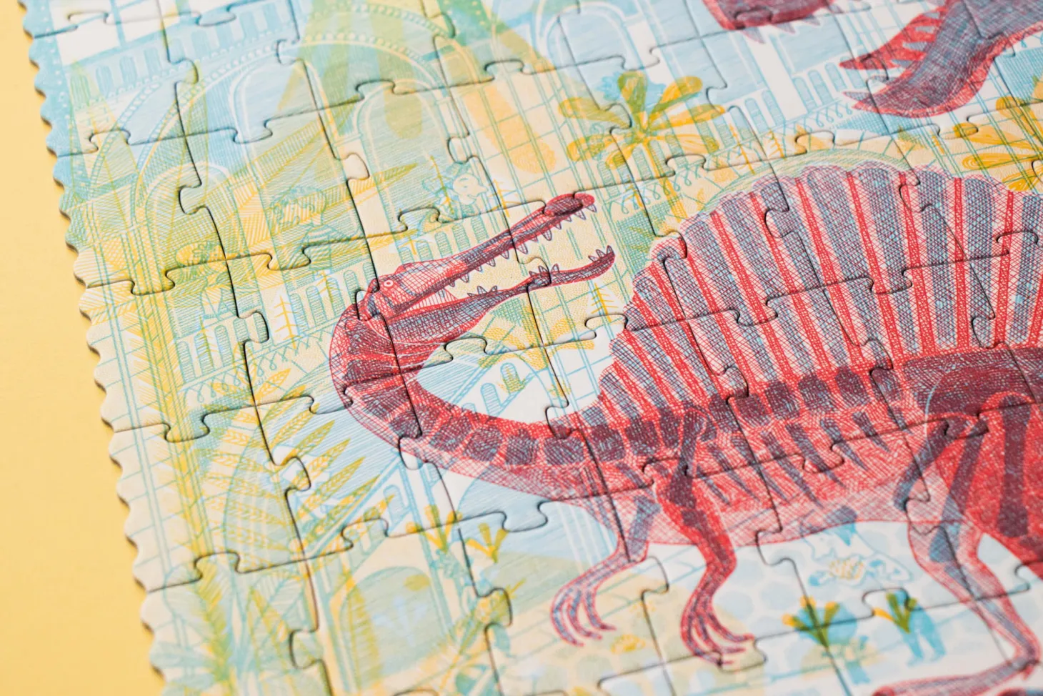 Puzzle z grą obserwacyjną Odkryj Dinozaury