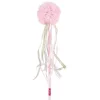 Różdżka z tiulowym pomponem i wstążkami Marjorie różowa