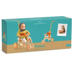 Rowerek 3-kołowy z rączką dla lalek POMEA