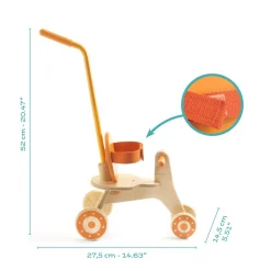 Rowerek 3-kołowy z rączką dla lalek POMEA