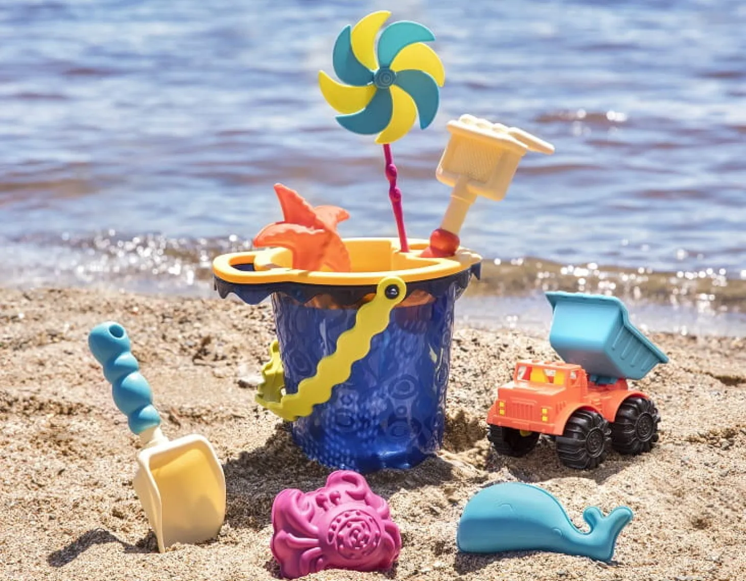 Sands Ahoy! – wiaderko z akcesoriami do piasku NIEBIESKIE
