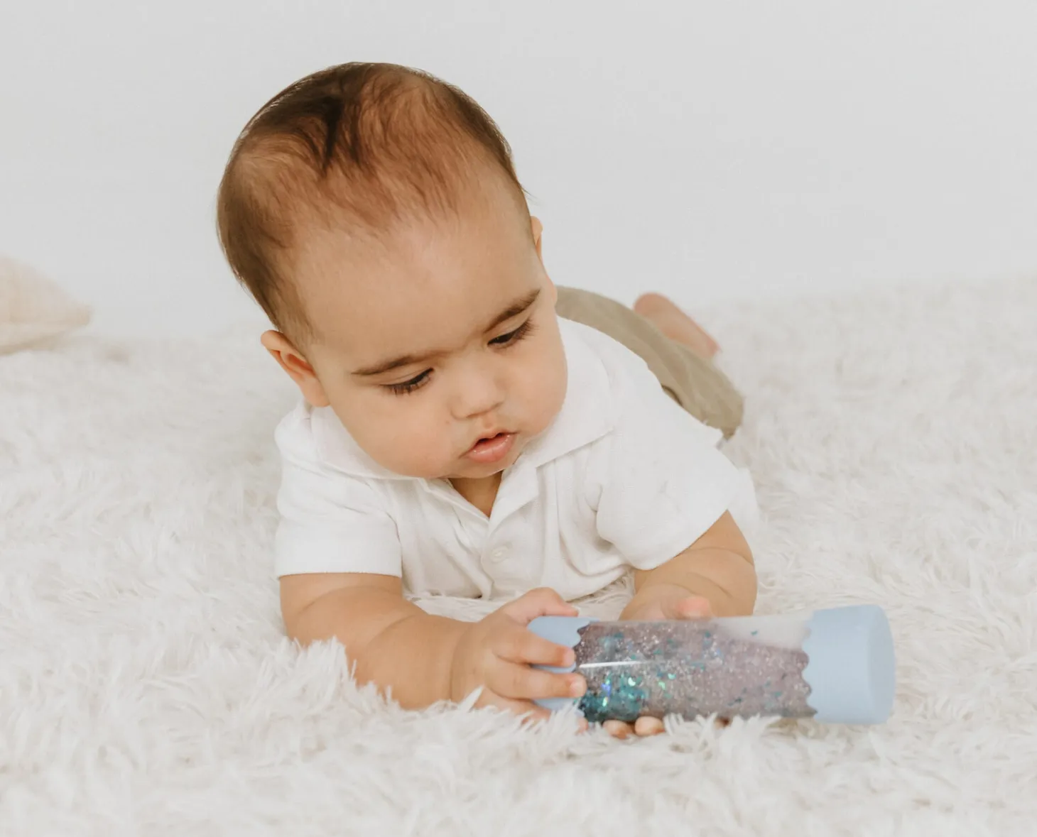 Sensoryczna butelka dla niemowląt SOFT BLUE