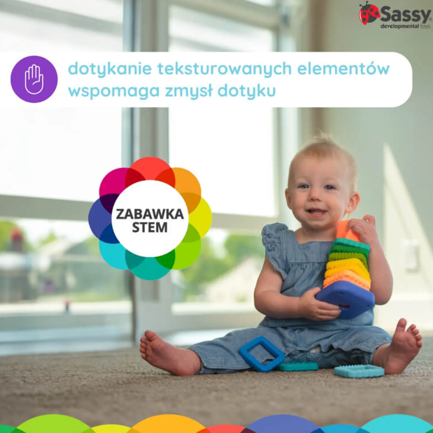Sensoryczna zakręcona wieża z klocków