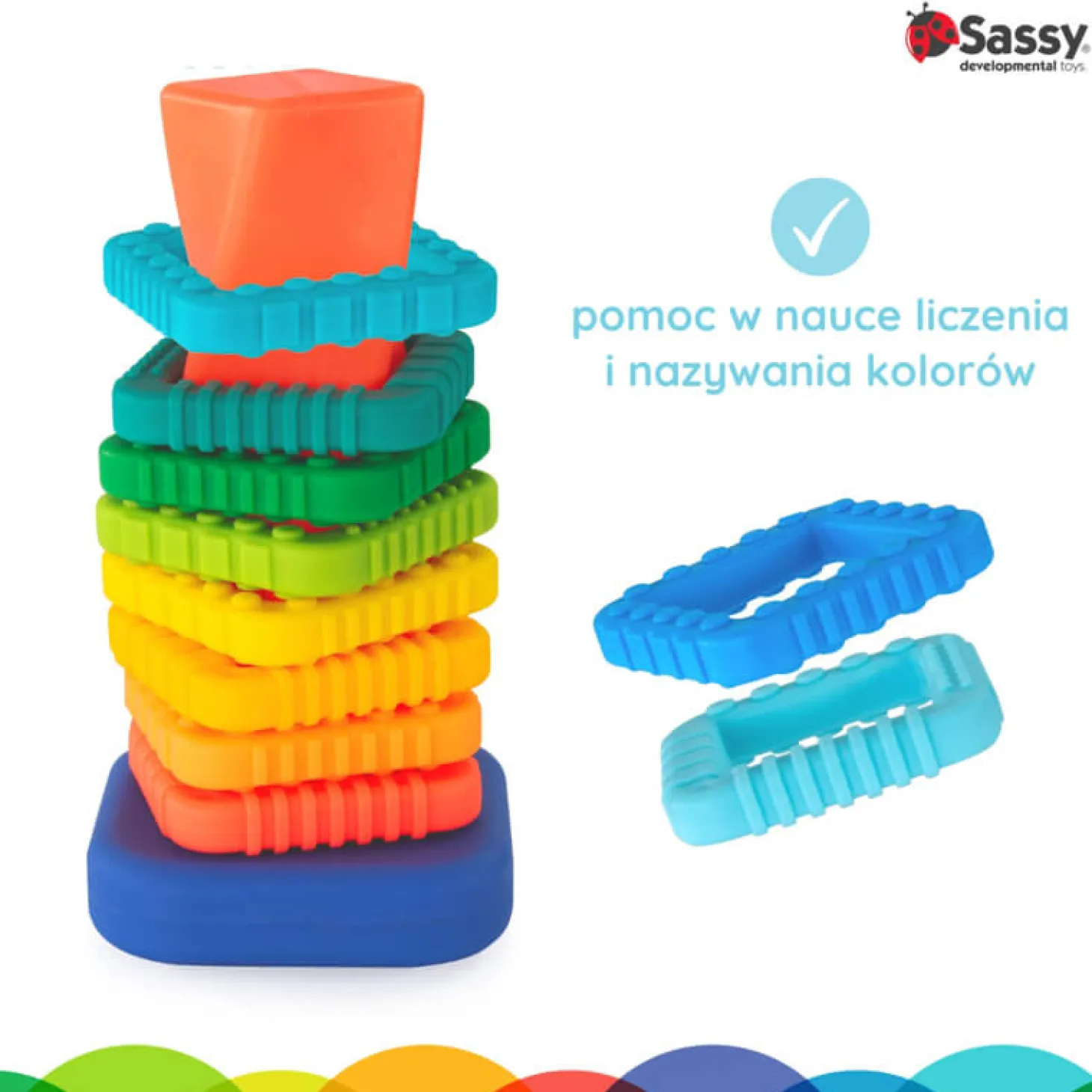 Sensoryczna zakręcona wieża z klocków