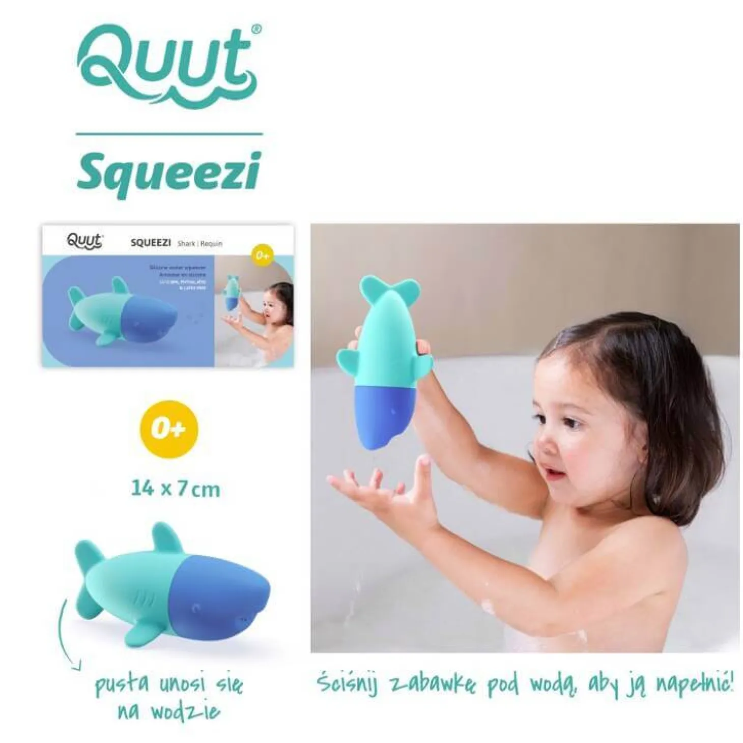 Silikonowa zabawka do kąpieli Squeezi Shark