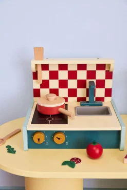 Składana drewniana kuchenka, zielona