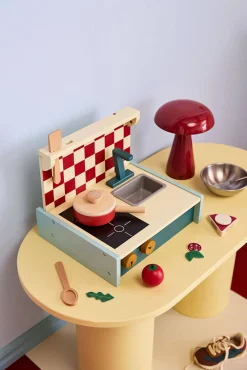 Składana drewniana kuchenka, zielona