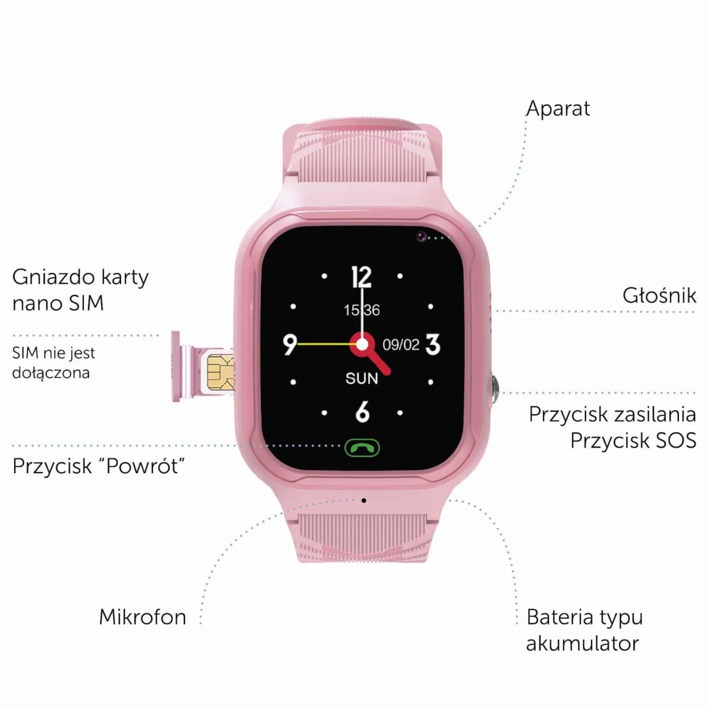 Smartwatch dla dzieci - Różowy