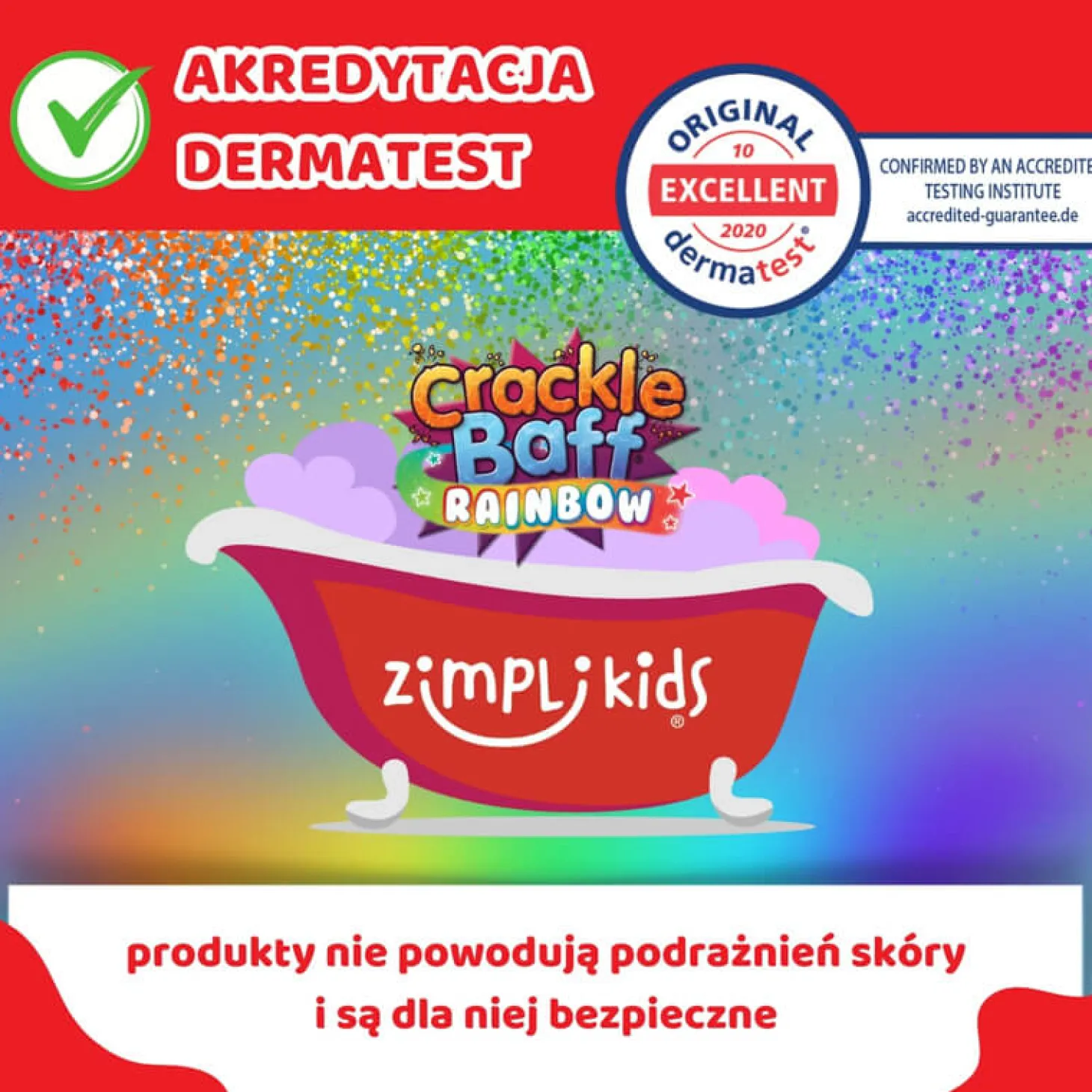 Strzelający proszek do kąpieli Crackle Baff Colours 6 użyć 6 kolorów 3+