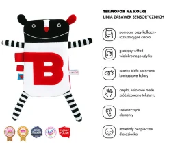 Super Zabawka MrB - przytulanka termofor na kolkę, kontrastowe kolory
