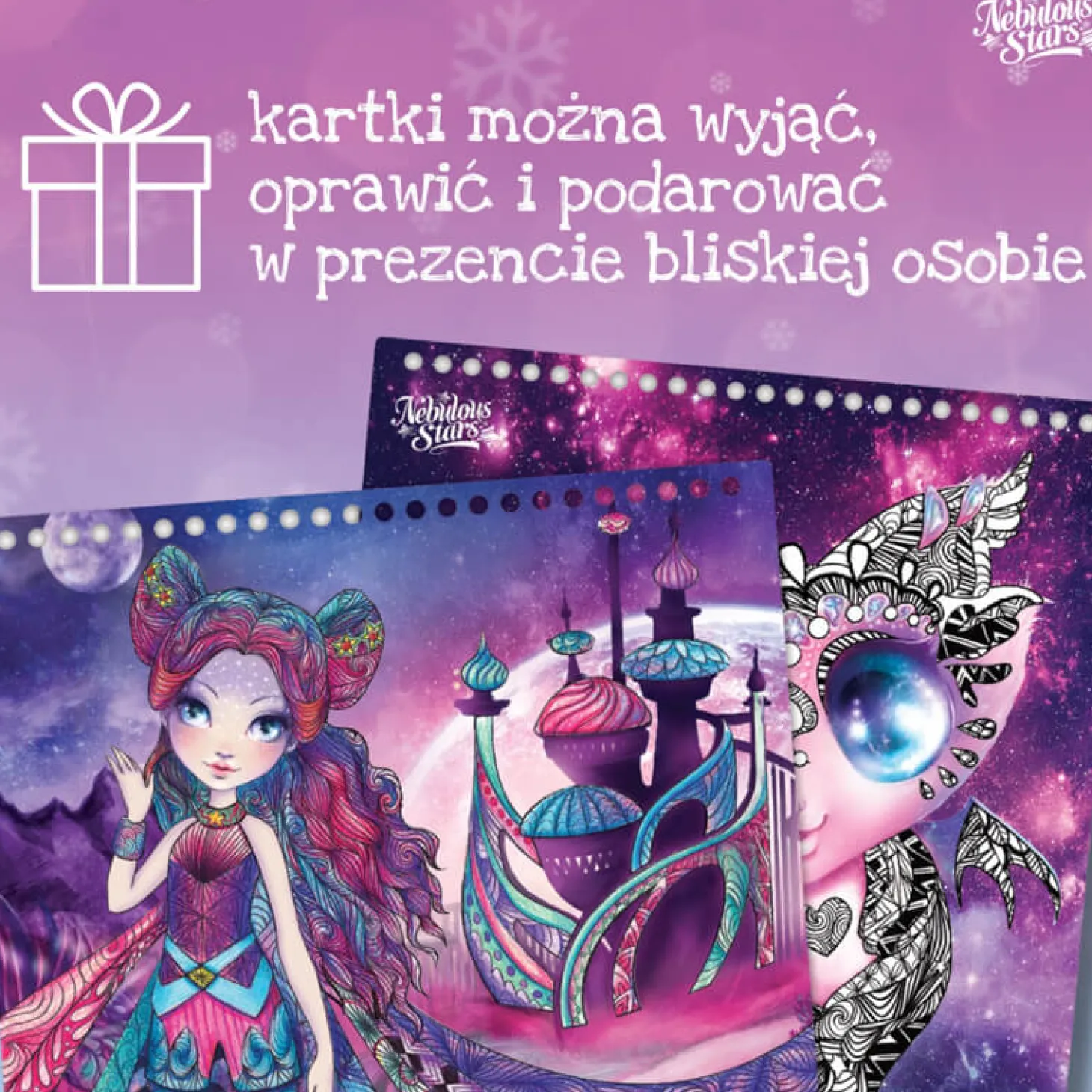 Szkicownik z kredkami, szablonami i naklejkami M Nebulia