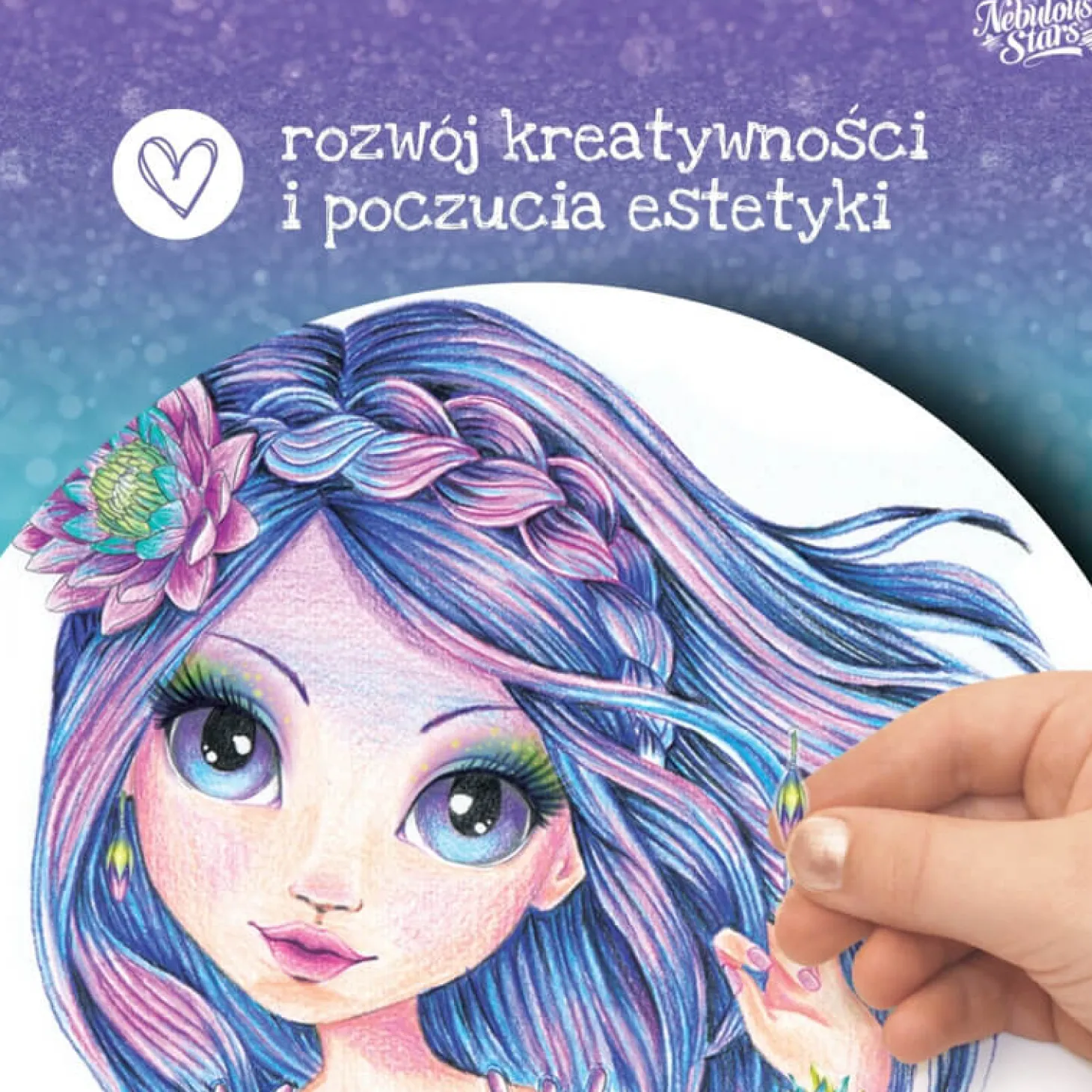 Szkicownik z kredkami, szablonami i naklejkami M Nenuphia