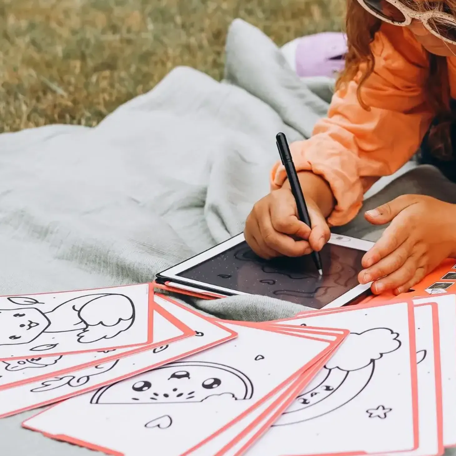 Tablet graficzny z szablonami do rysowania KIDYDRAW-MINI - kawai