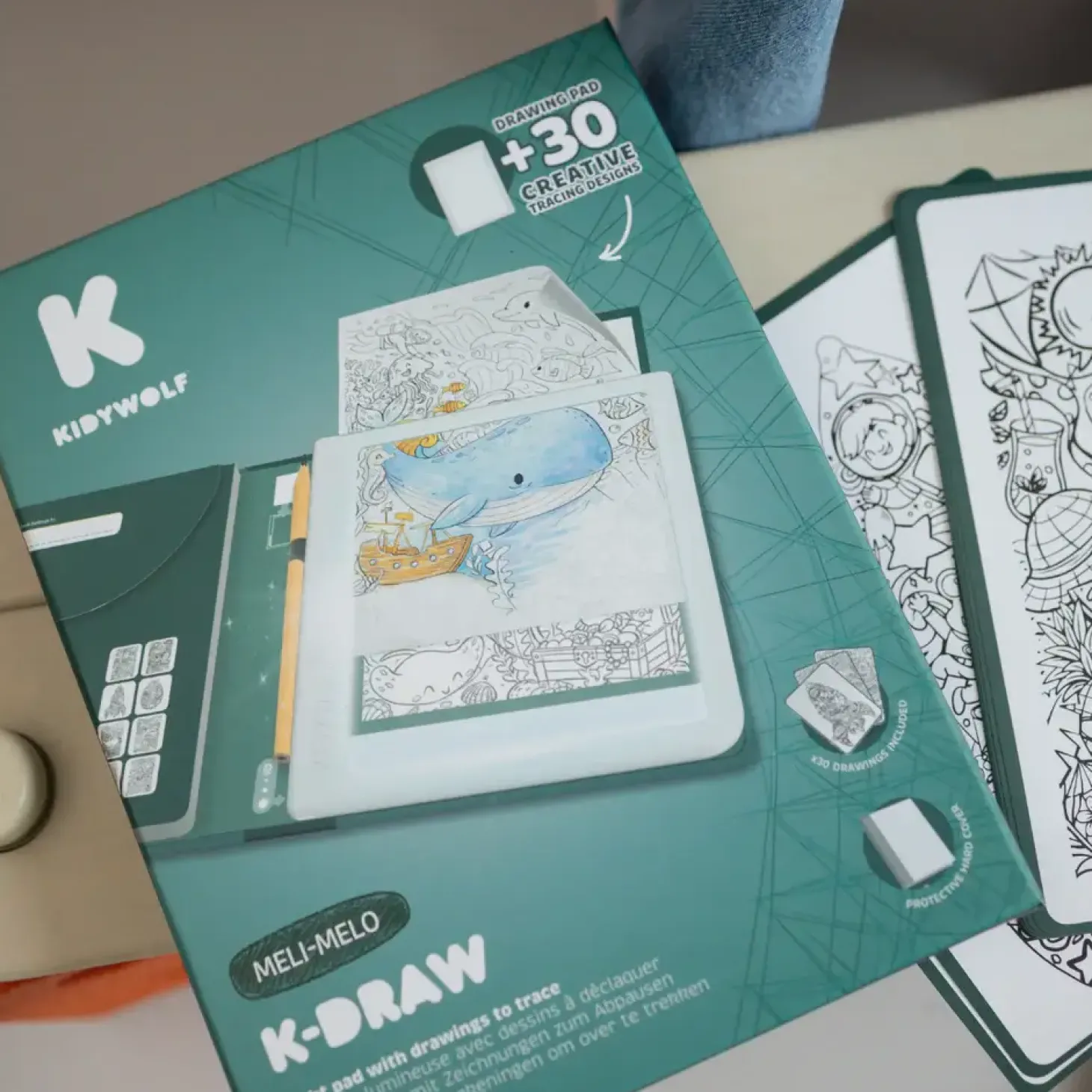 Tablet graficzny z szablonami do rysowania KIDYDRAW-PAD - Meli Melo, 10+